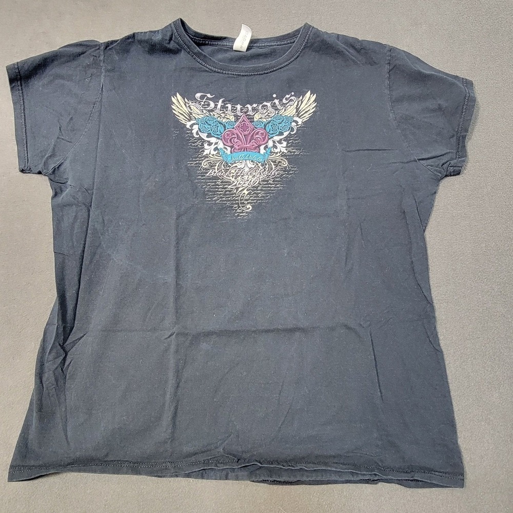 Sturgis Black Hills Rally 2016 Graphic T-Shirt Black Short Sleeve 3XL Womens‎